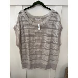 Women's DUFFY Tank Sweater Top Cream/Gray Size S (NWT)